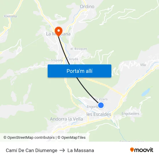 Camí De Can Diumenge to La Massana map