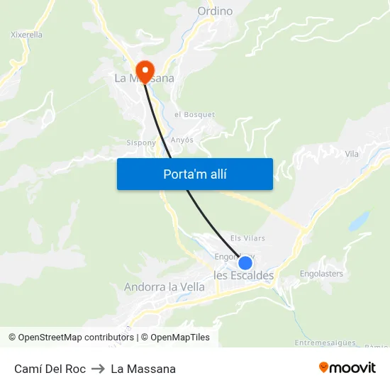 Camí Del Roc to La Massana map