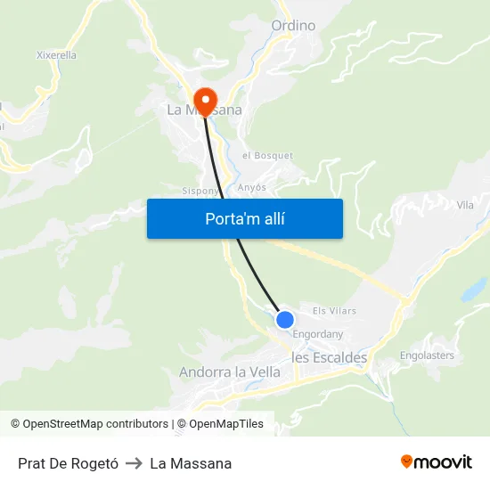 Prat De Rogetó to La Massana map