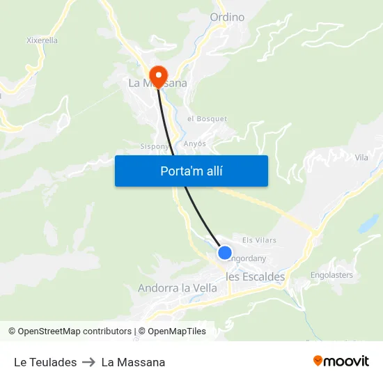 Le Teulades to La Massana map
