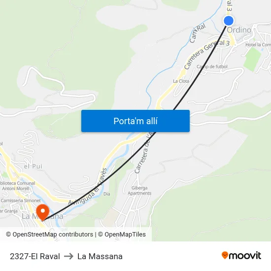 2327-El Raval to La Massana map