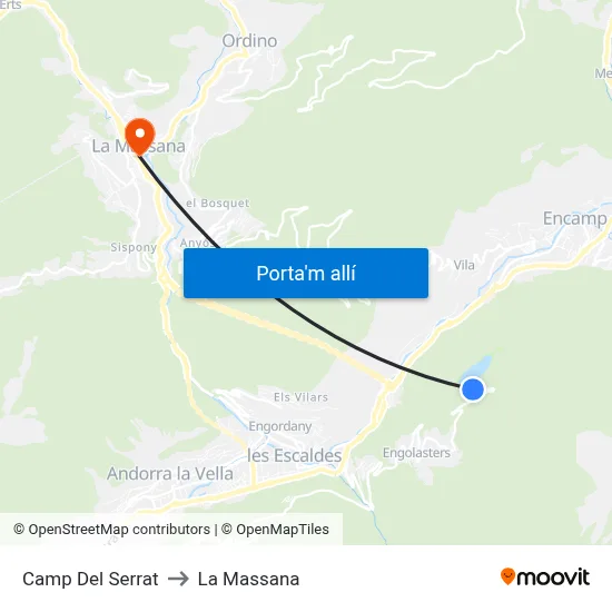 Camp Del Serrat to La Massana map