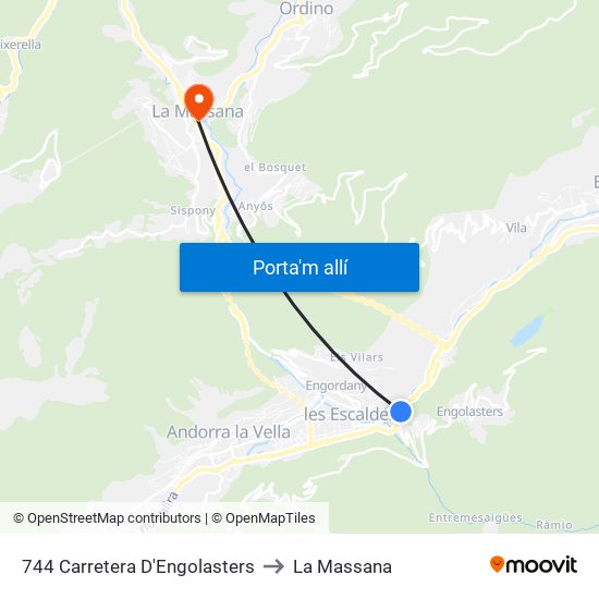 744 Carretera D'Engolasters to La Massana map
