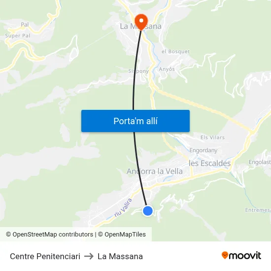 Centre Penitenciari to La Massana map