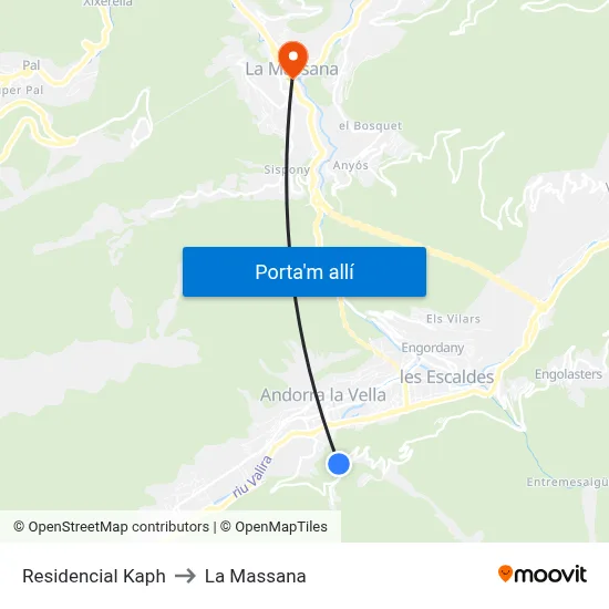 Residencial Kaph to La Massana map