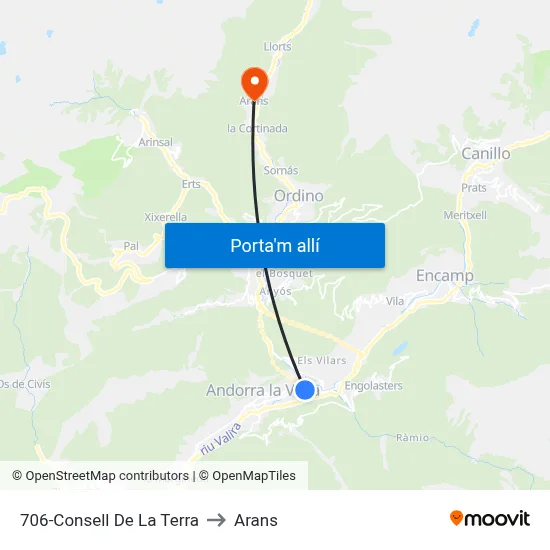 706-Consell De La Terra to Arans map
