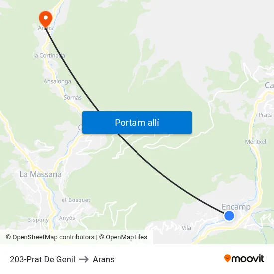 203-Prat De Genil to Arans map