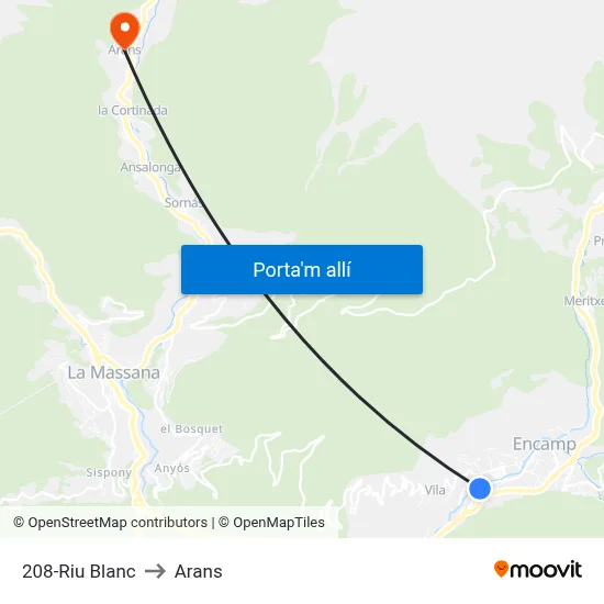 208-Riu Blanc to Arans map