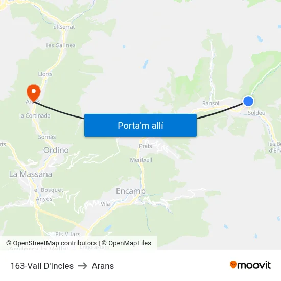 163-Vall D'Incles to Arans map