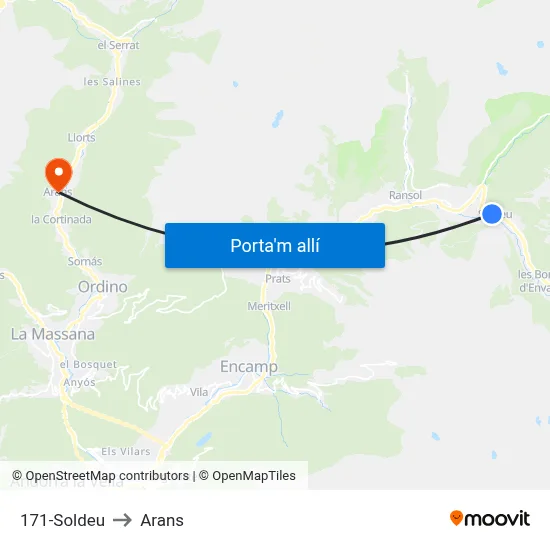 171-Soldeu to Arans map
