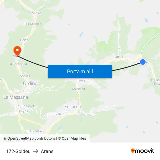 172-Soldeu to Arans map