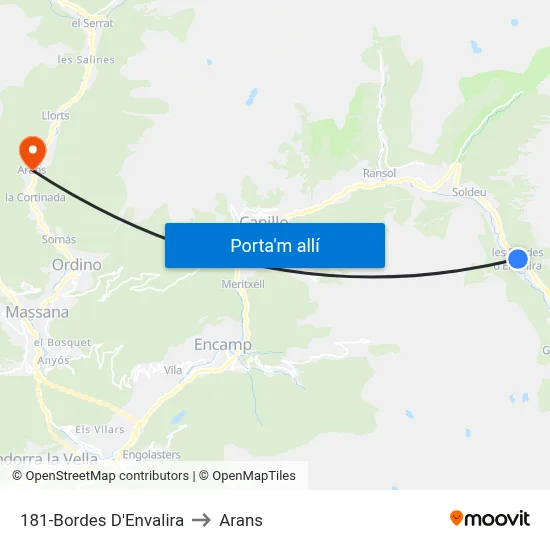 181-Bordes D'Envalira to Arans map