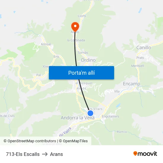 713-Els Escalls to Arans map
