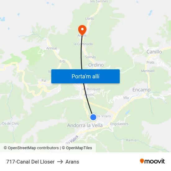 717-Canal Del Lloser to Arans map