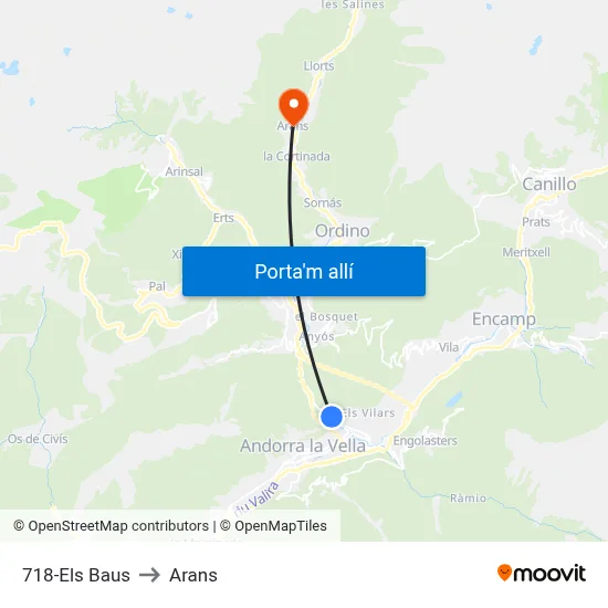 718-Els Baus to Arans map
