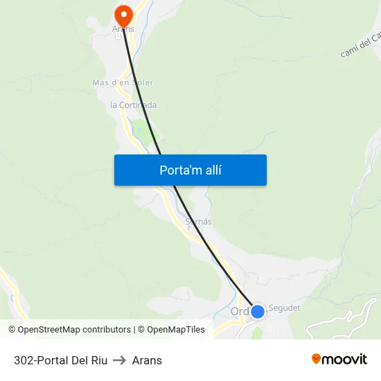 302-Portal Del Riu to Arans map