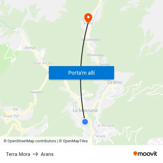 Terra Mora to Arans map