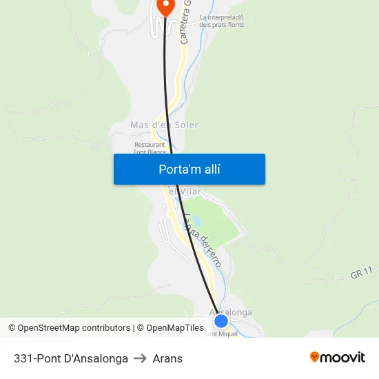 331-Pont D'Ansalonga to Arans map
