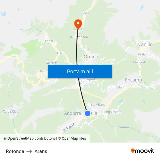 Rotonda to Arans map