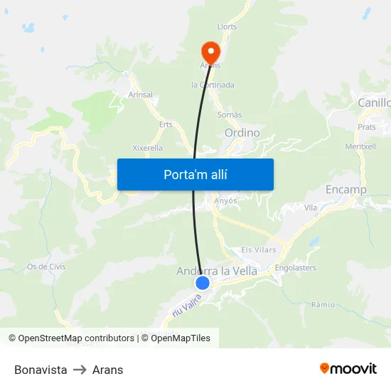 Bonavista to Arans map