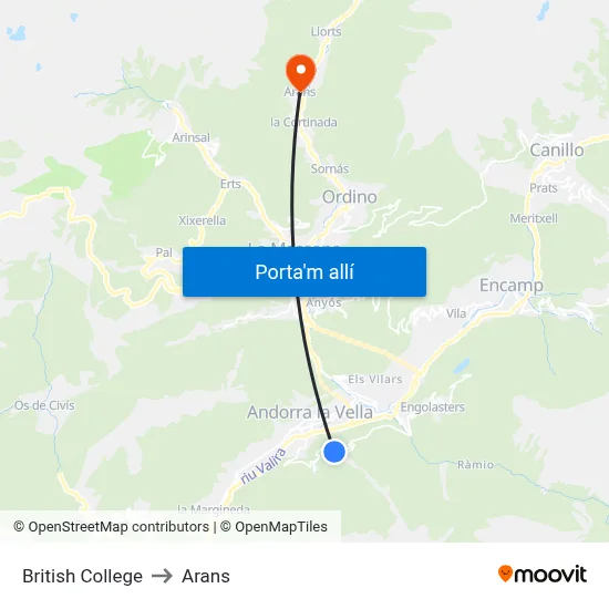 British College to Arans map