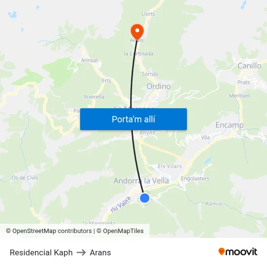 Residencial Kaph to Arans map