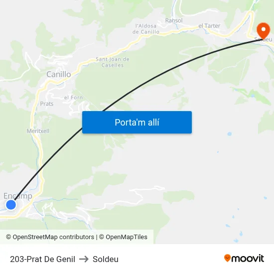 203-Prat De Genil to Soldeu map