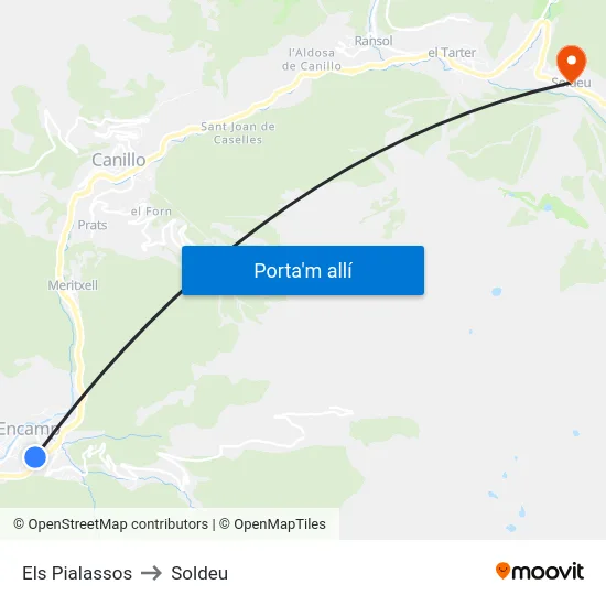 215-Els Pialassos to Soldeu map