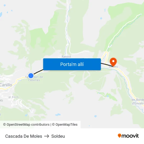 126-Cascada De Moles to Soldeu map
