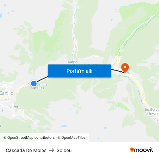 125-Cascada De Moles to Soldeu map