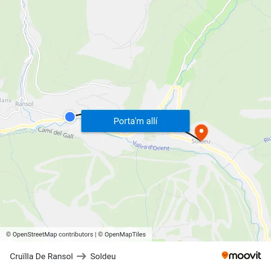 146-Cruïlla De Ransol to Soldeu map