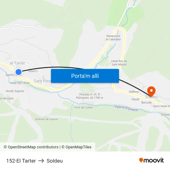 152-El Tarter to Soldeu map