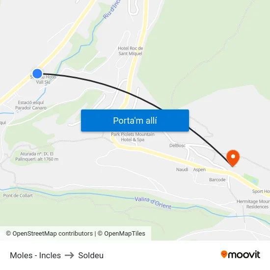 161-Moles to Soldeu map
