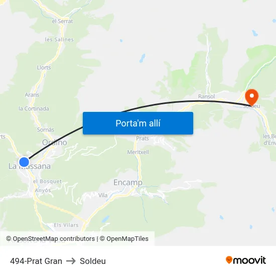 494-Prat Gran to Soldeu map