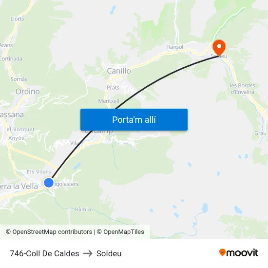 746-Coll De Caldes to Soldeu map