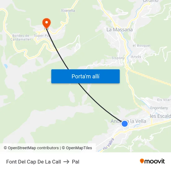 Font Del Cap De La Call to Pal map