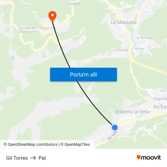 Gil Torres to Pal map