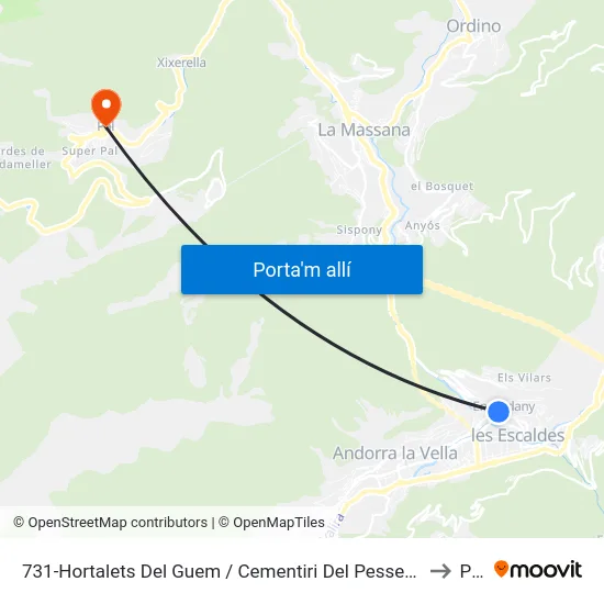 731-Hortalets Del Guem / Cementiri Del Pessebre to Pal map
