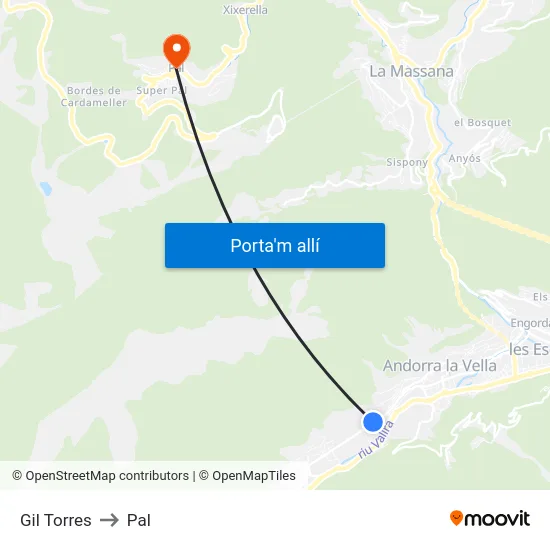 Gil Torres to Pal map