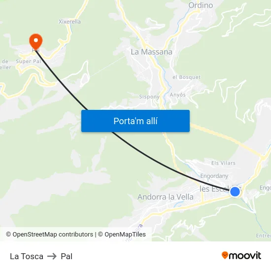 741-La Tosca to Pal map