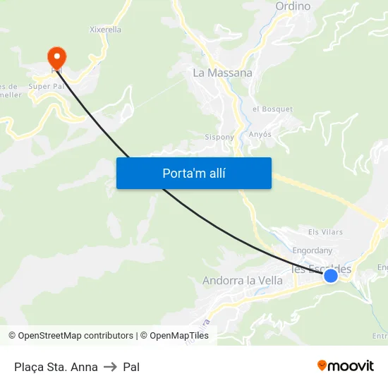 702-Plaça Sta. Anna to Pal map