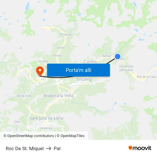 165-Roc De St. Miquel to Pal map