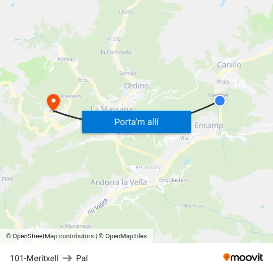 101-Meritxell to Pal map