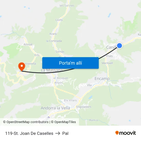 119-St. Joan De Caselles to Pal map