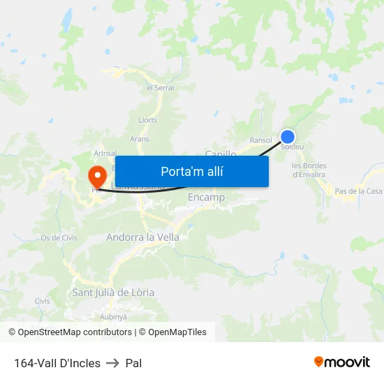 164-Vall D'Incles to Pal map