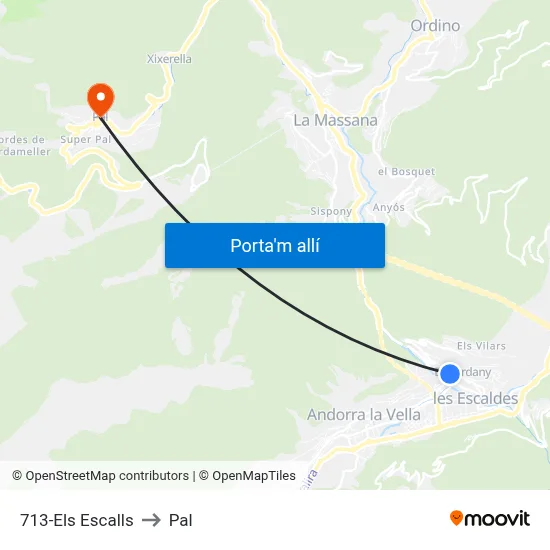 713-Els Escalls to Pal map