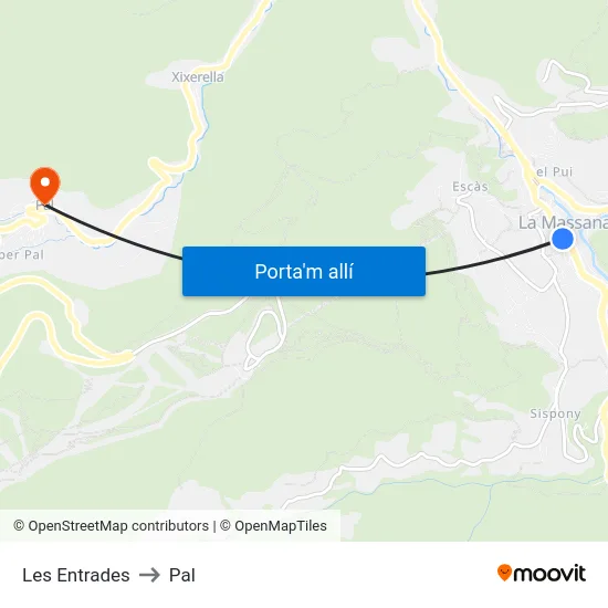 412-Les Entrades to Pal map