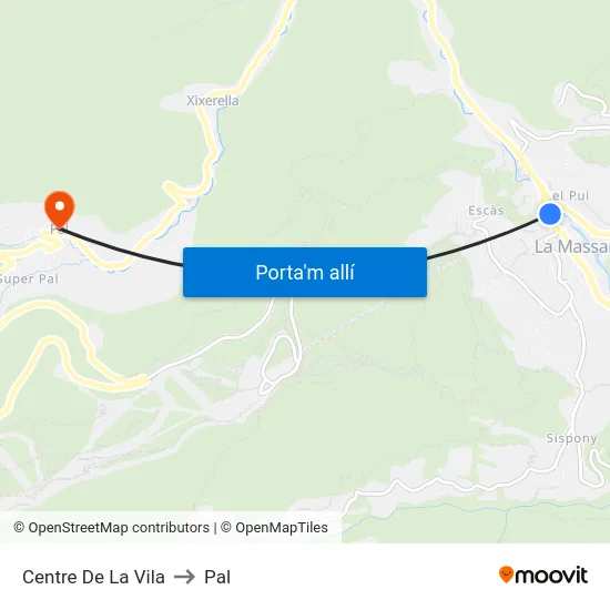 Centre De La Vila to Pal map