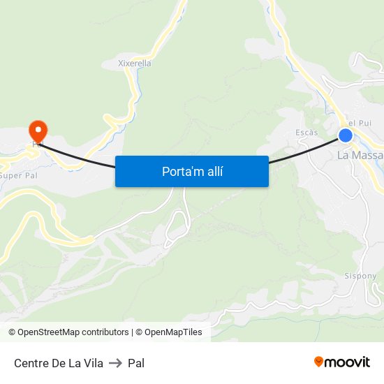 Centre De La Vila to Pal map