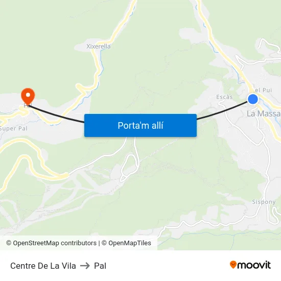Centre De La Vila to Pal map
